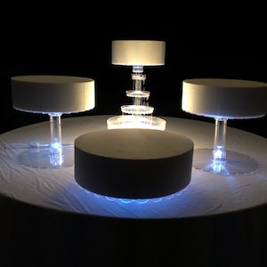 4 Tier - Wedding Cake Stand with White LED Lights