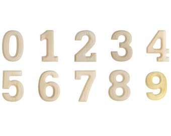 Pine Wood Beveled Wooden Numbers