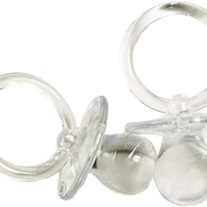 Baby Shower Pacifier Favors - 2.75&quot; Inch - 12 Pieces - Clear, Pink, and Blue