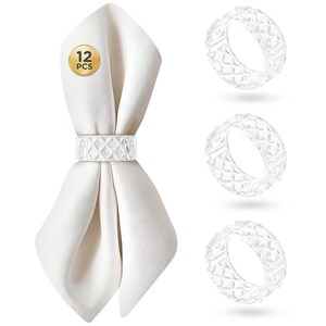 Clear Crystal Plastic Napkin Holder Rings 12 Pieces 2 inch
