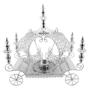Crystal Pumpkin Carriage Candle Holder 23.5 inch -  Great For Princess theme and wedding centerpiece