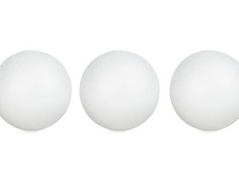 3 Inch Smooth foam Balls for Spring Holiday, Class Crafts Making, School Projects, and arts and crafts - 6 Pcs