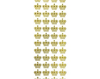 Royal Crown Rhinestone Stickers, 3/4-Inch - 48 Count Self-Adhesive Decorative Gems for Crafting, Scrapbooking, DIY, and Party Decorations