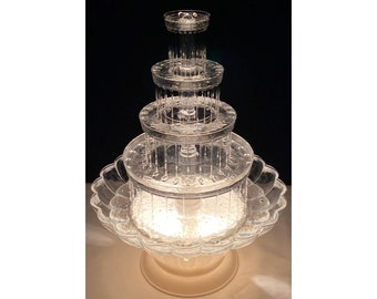 Crafts Central 20 Inch Lighted Clear Plastic Water Fountain for Weddings or Cake Centerpiece