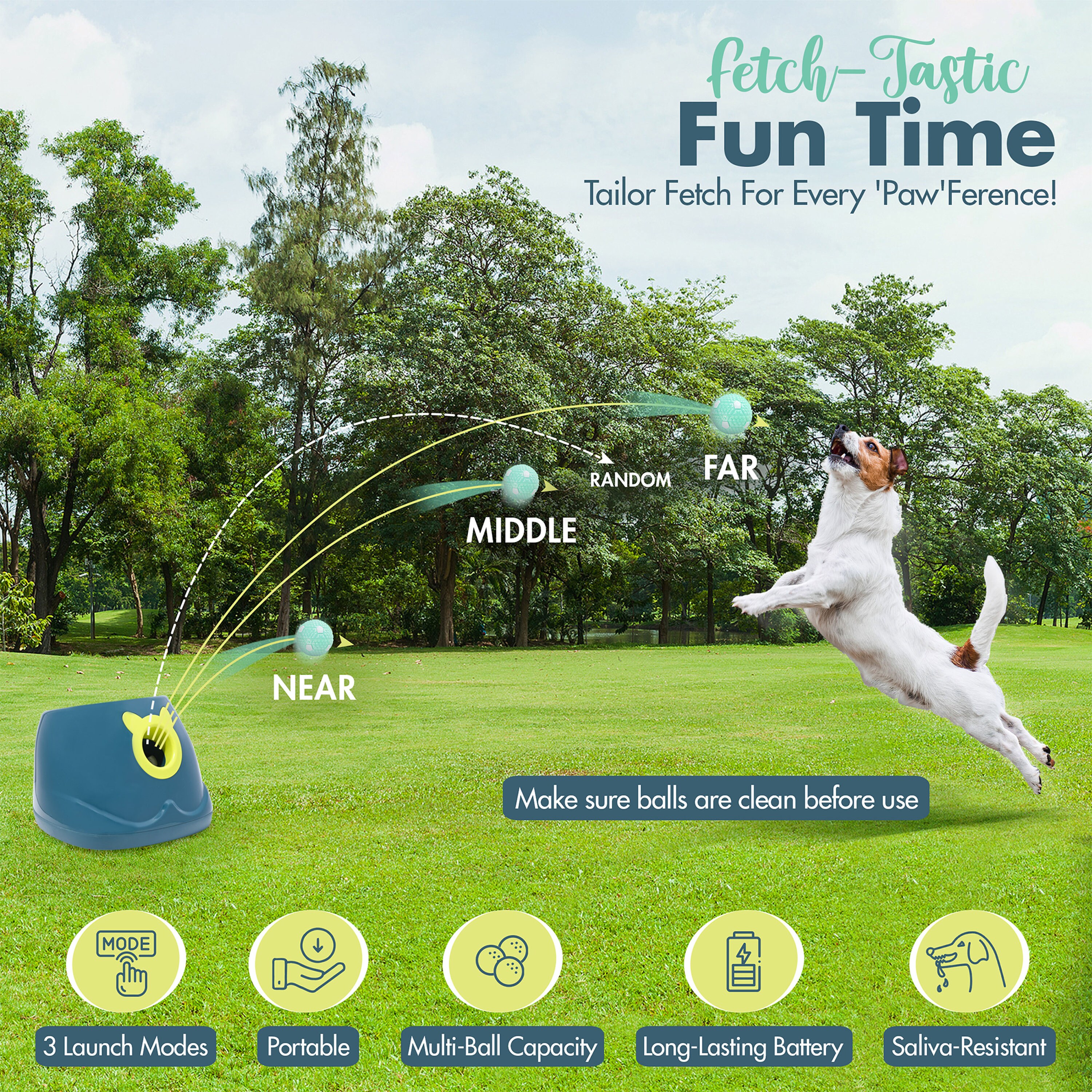 Fetch Small Automatic Latex Ball Launcher for Dogs - Automatic Fetch Machine for ...