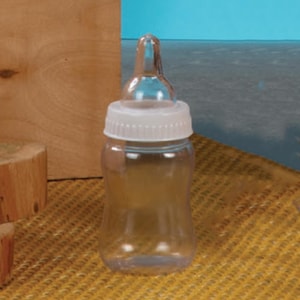 4.25 Inch White Fillable Bottles for Baby Shower Favor Decorations Girl Boy - 12 Count