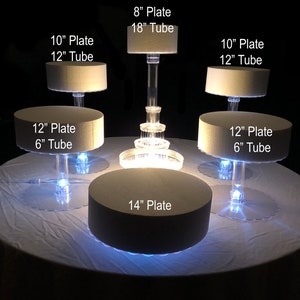 6 Tier Wedding Cake Stand with White LED Lights image 2