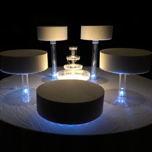 5 Tier - Wedding Cake Stand with White LED Lights