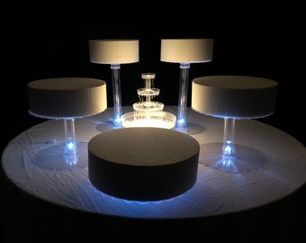 5 Tier - Wedding Cake Stand with White LED Lights