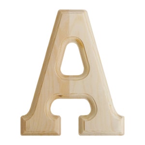 Letras del alfabeto de madera biselada de madera de pino