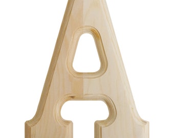 Pine Wood Beveled Wooden  Alphabet Letters