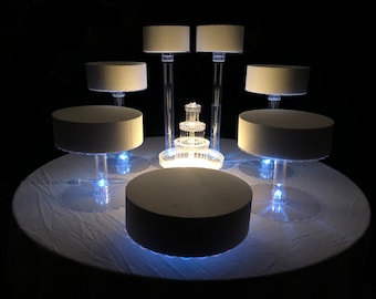 7 Tier - Wedding Cake Stand with White LED Lights