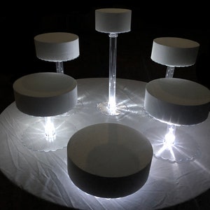 6 Tier Wedding Cake Stand with White LED Lights image 3