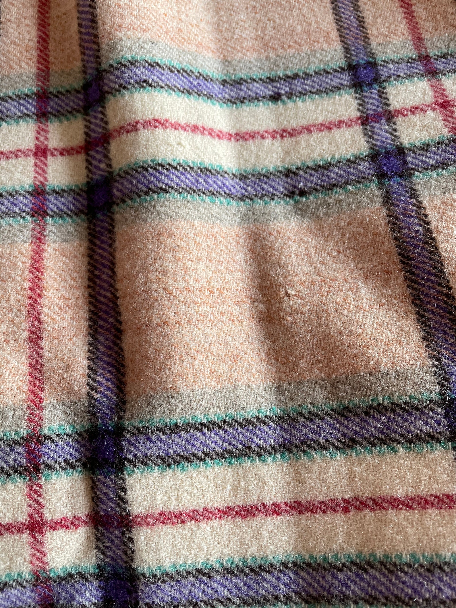 Traditional Vintage Welsh Wool Blanket Carthen in Apricot Etsy UK