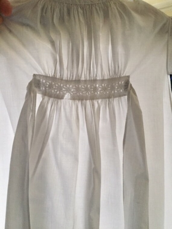 Antique cotton christening gown with hand embroid… - image 6