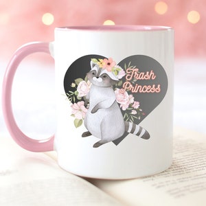Cute Racoon Coffee Mug, Trash Princess Gift, for Animal Lovers, Ceramic Accent Coffee Cup, 11oz Raccoon Mug, Cute Raccoon Mug, Raccoon Lover