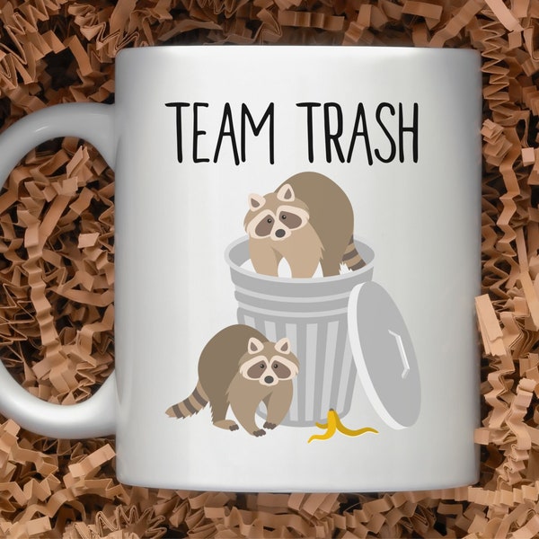 Team Trash Raccoon Mug, Trash Talk, Sarcastic Gifts, Unique Mug, Sassy Friend Gifts, Sassy Mug, Funny Coffee Mug, Large Ceramic Mug