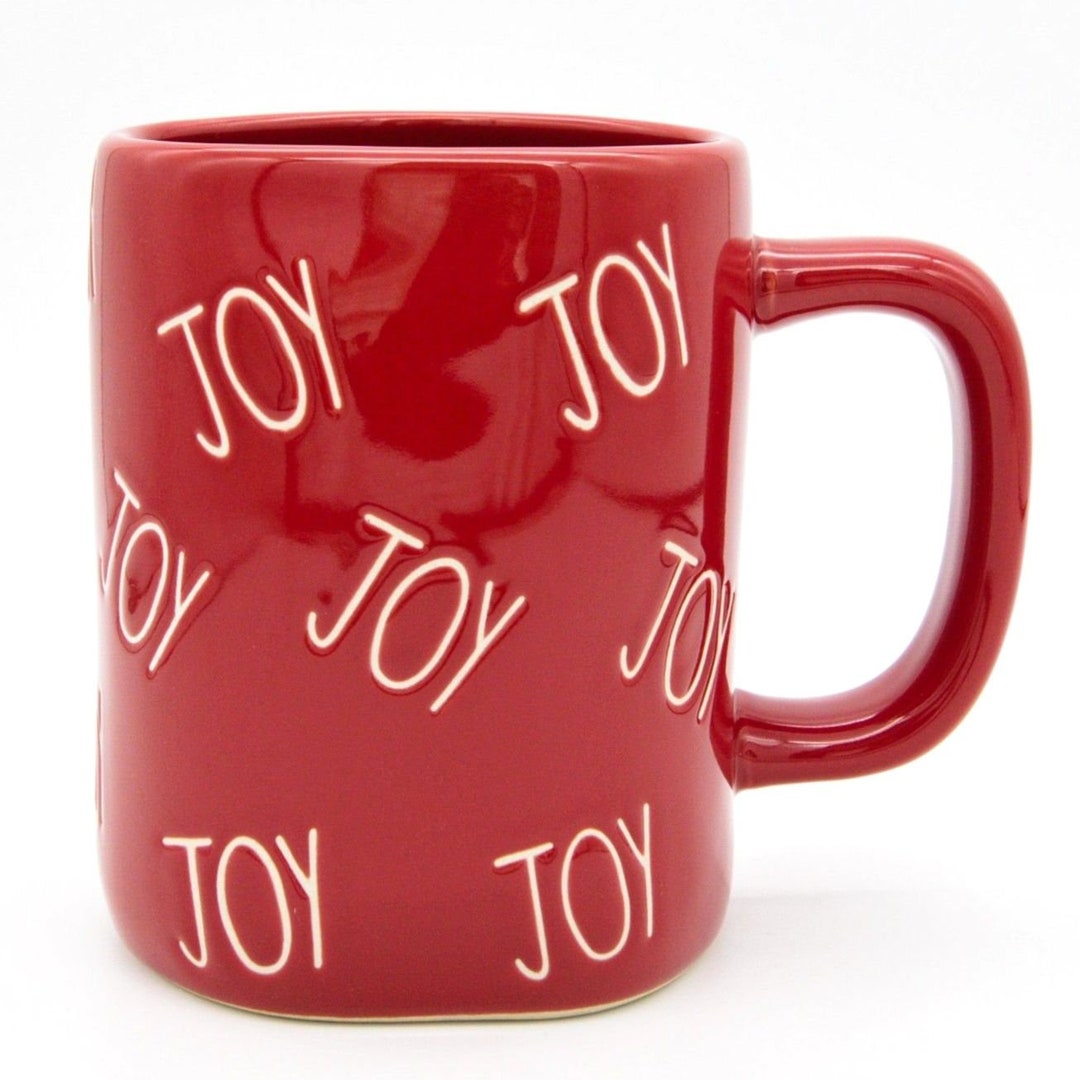 Red Rae Dunn Mug - Joy 16oz Ceramic Christmas Coffee Cup Gift for Mom ...