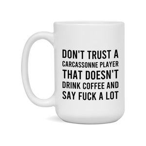 Board Game Gift Funny Carcassonne Player Mug 15Oz White Ceramic Coffee Cup Novelty Gift