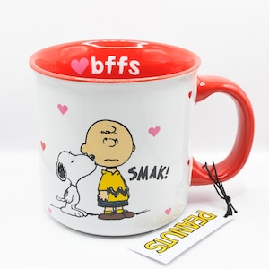 Peanuts Valentine&#39;s Day Mug, Snoopy and Charlie Brown, 20oz Ceramic Coffee Cup, Gift for Peanuts Fans