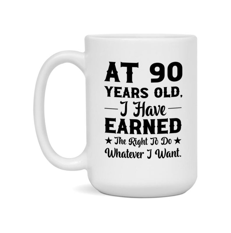 Birthday Gift for 90 Year Old Men and Women Funny Coffee Mug 15oz