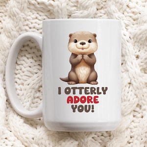 Otter Coffee Mug Gift, Sea Otter Mug, Otter Christmas, Otter Mug, Otter Gifts, Otter Lover, Otter Lover Gift, Otter Tea Cup, Novelty Gift