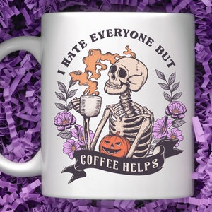 Halloween Mug, Skeleton Mug, Halloween Gifts, Skeleton Coffee Cup, Spooky Mug, Cute Halloween, Best Friend Gift, Ghost Mug, Fall Mugs, Fall