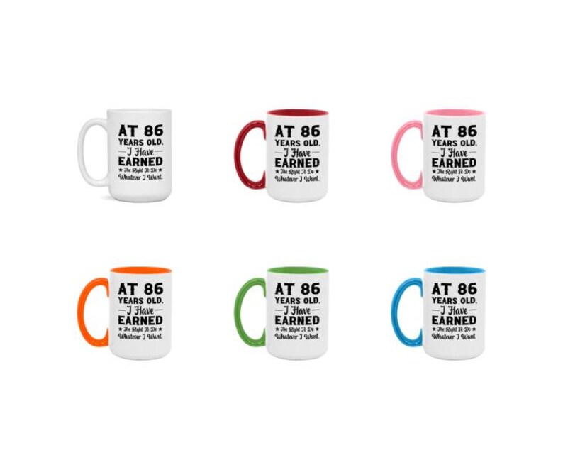 Birthday Gift for 86 Year Old Men and Women Funny Coffee Mug 15oz