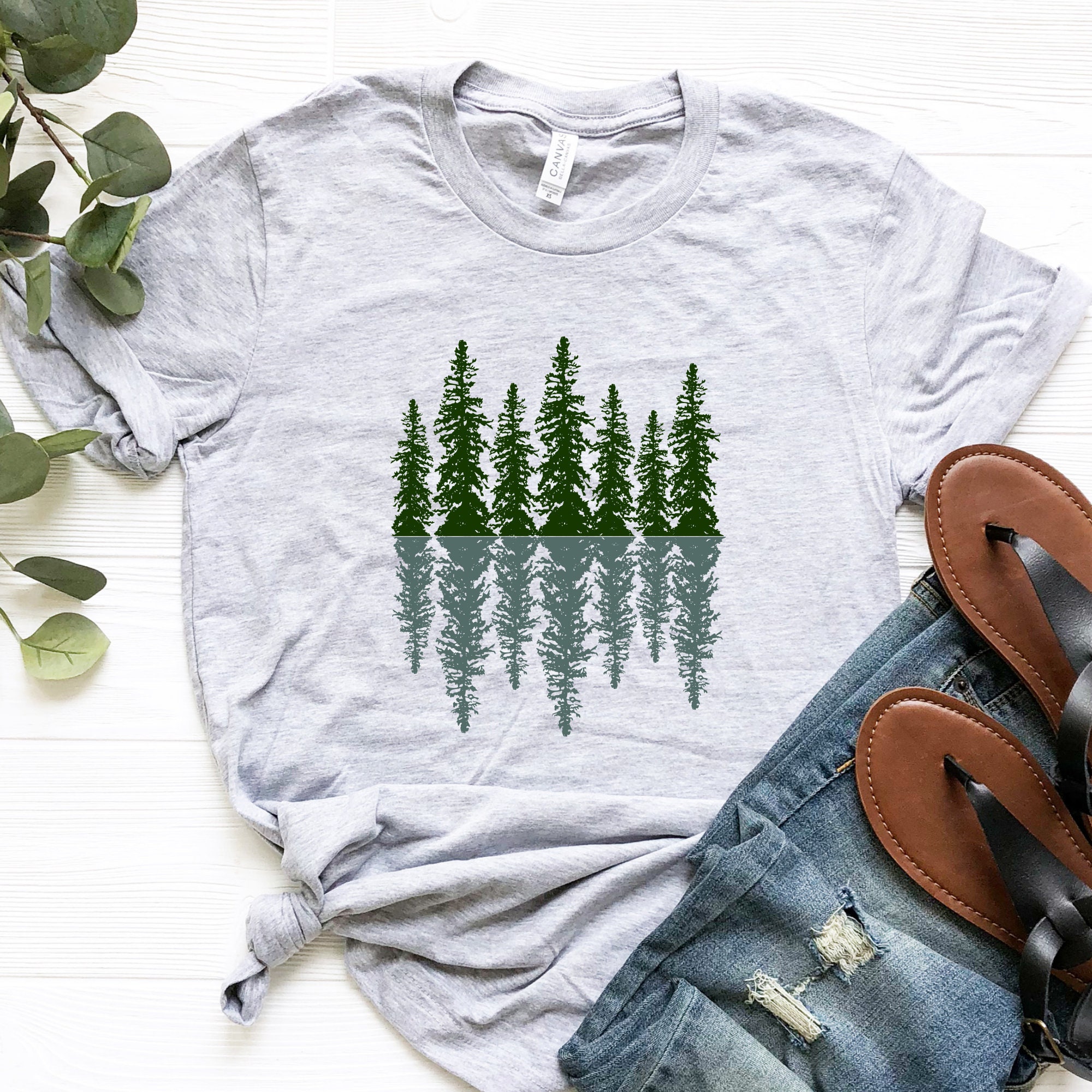 Forest Reflections Shirt Tree Shirt Tree Graphic Tee Nature Etsy