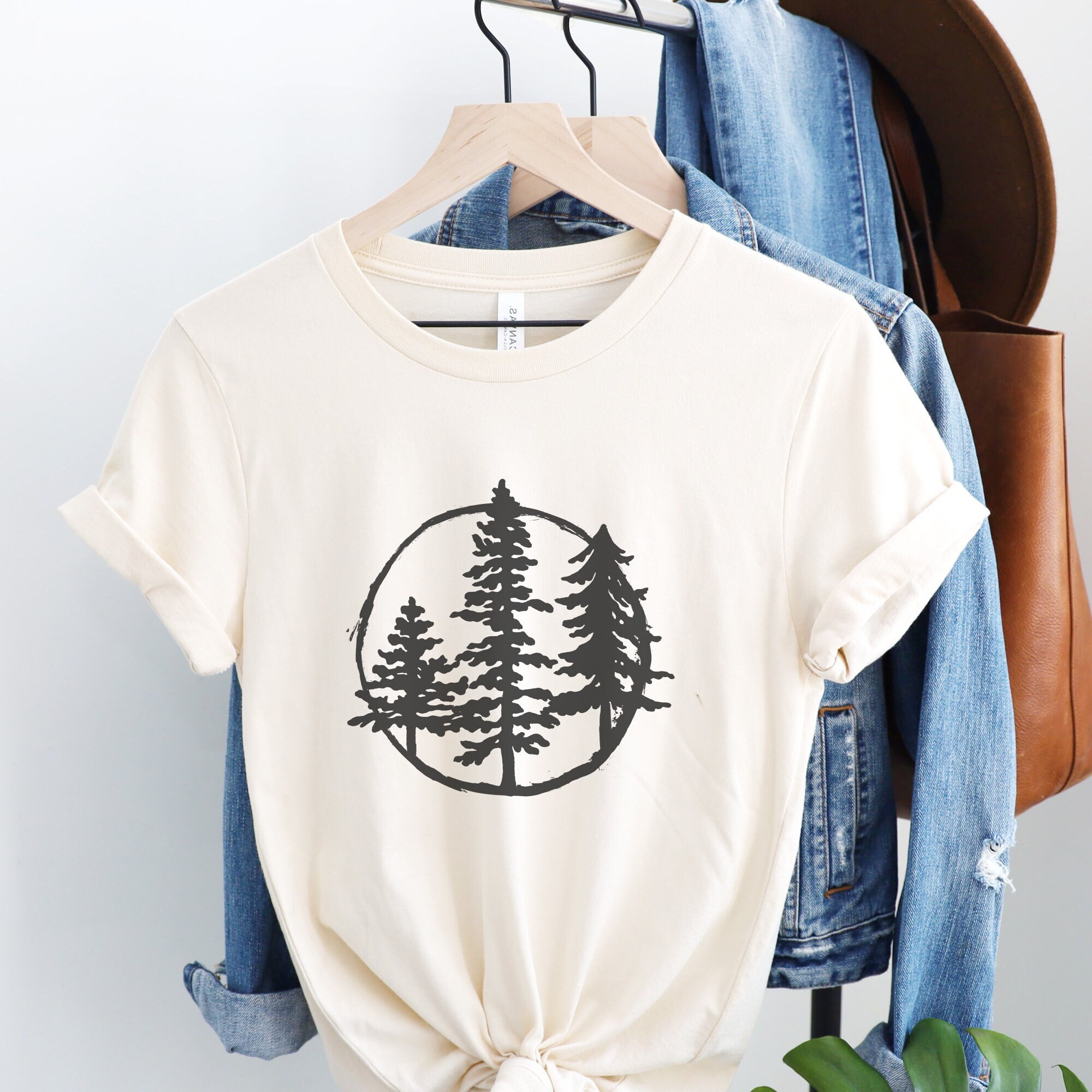 Evergreen Trees Graphic Tshirt Pine Tree Tee Etsy