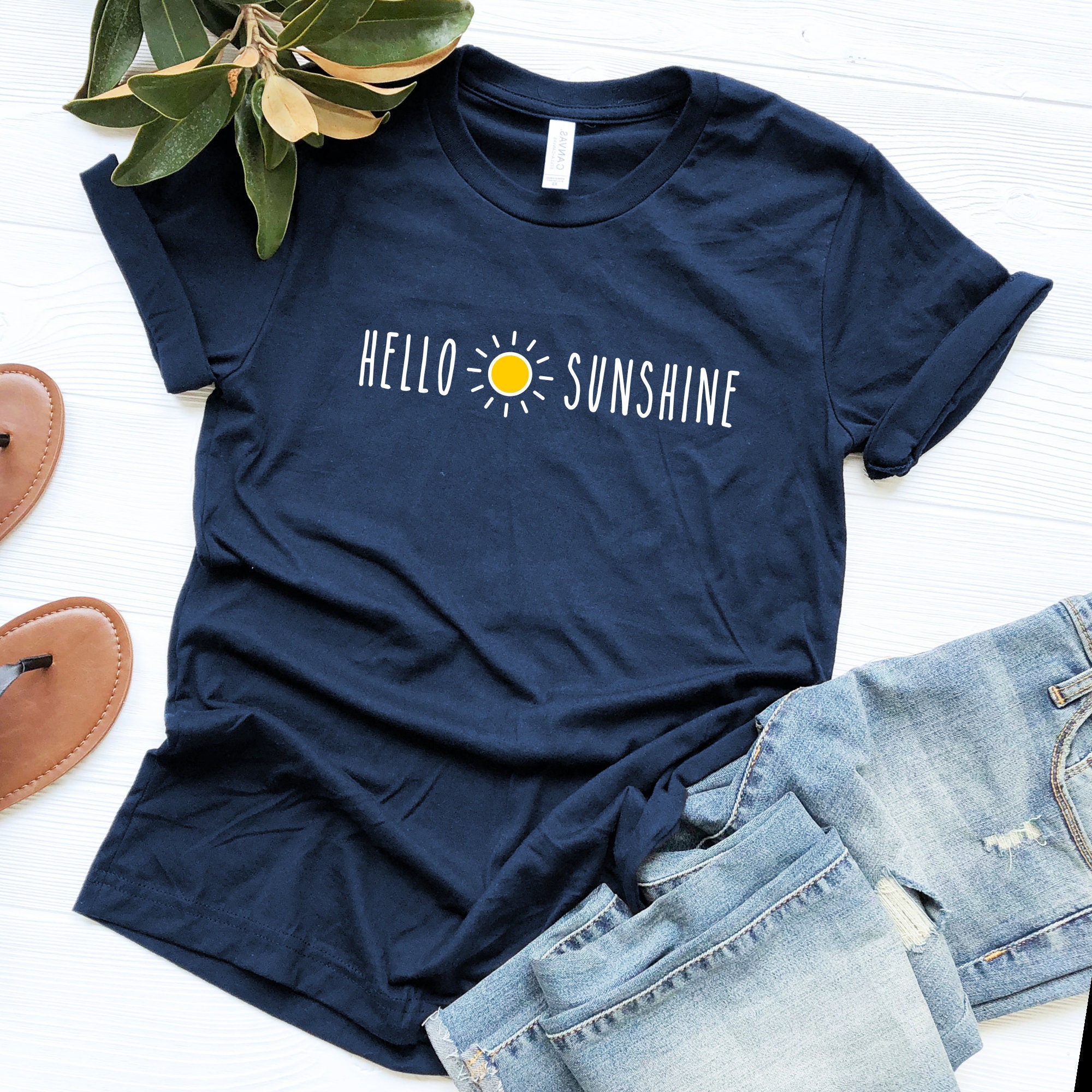 Hello Sunshine T-Shirt Happy Summer Tshirt Sunshine Graphic | Etsy