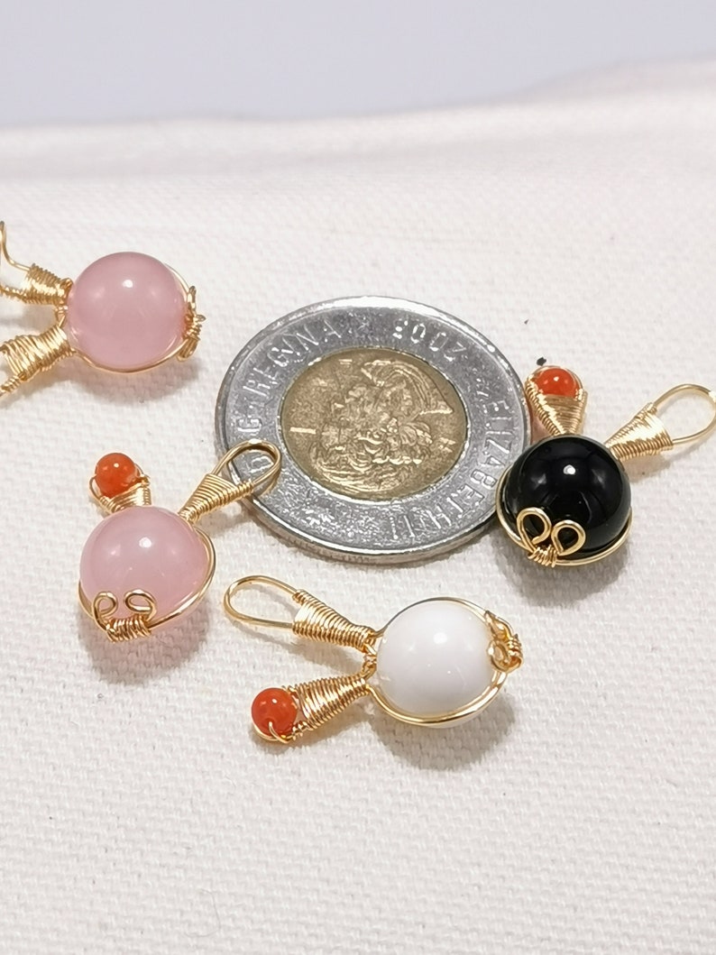 Wholesale available Good for Necklace Pendant only Bracelet Healing Crystal Bunny Charm with 14K gold plate copper wire