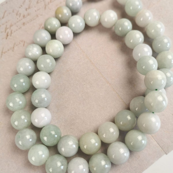 Natural 9mm burma jade Bead Necklace-16 inch,18 inch, 20 Inch, 22 Inch, 24 Inch, 27 inch-A867