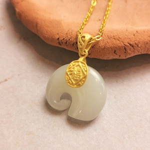 Natural White Jade Pendant| Fashionable Pendant | Elephant Shape | Gift for Her-N137