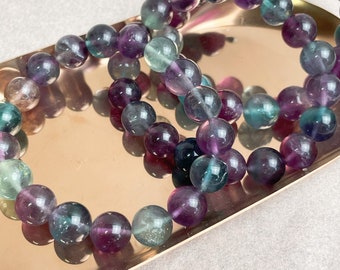 11 + Natural Rainbow Fluorite bracelet | calming energy |