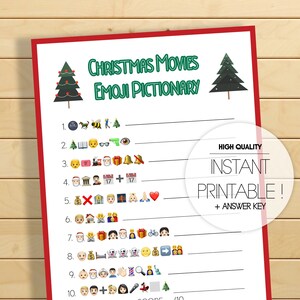 Christmas Movies Emoji Pictionary Party Fun Game, Instant Downloadable ...