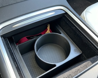 Tesla Model 3/Y 2021 - 2026+ Highland Juniper HydroFlask Owala Yeti Anpassad Generisk 40oz Vattenflaska Mugghållare Adapter Mittkonsol