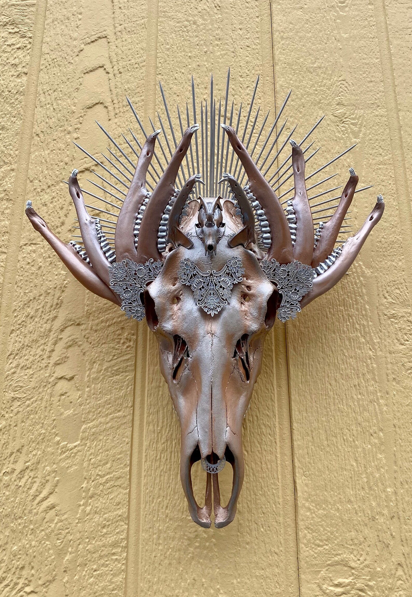Real Elk Skull With Jawbone and Sunburst Headdress Etsy