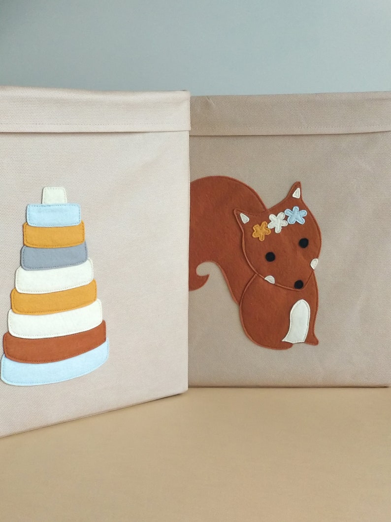 Fabric Toy Storage Box for nursery. Wooden pyramid Toy Etsy