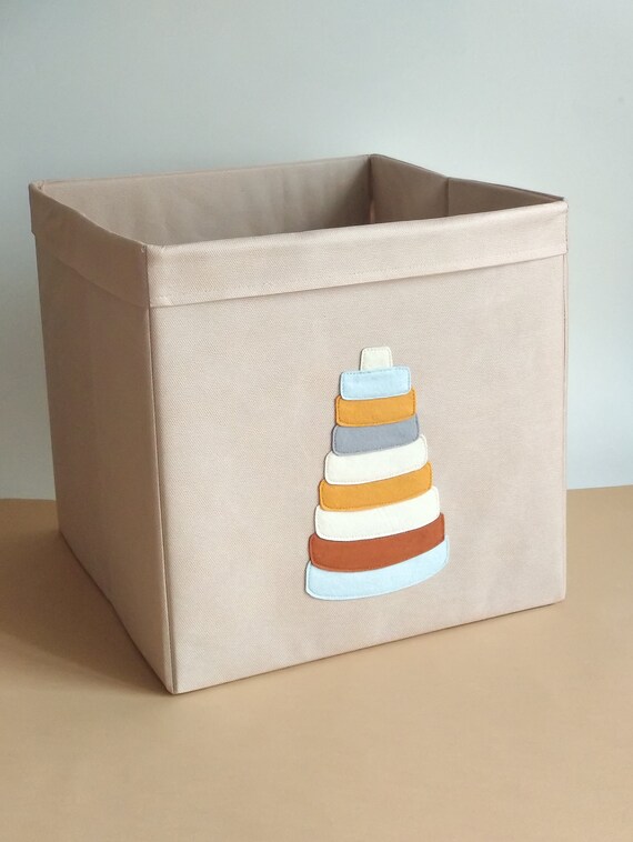 Fabric Toy Storage Box for nursery. Wooden pyramid Toy Etsy