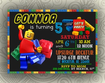 Lego Invitations Etsy
