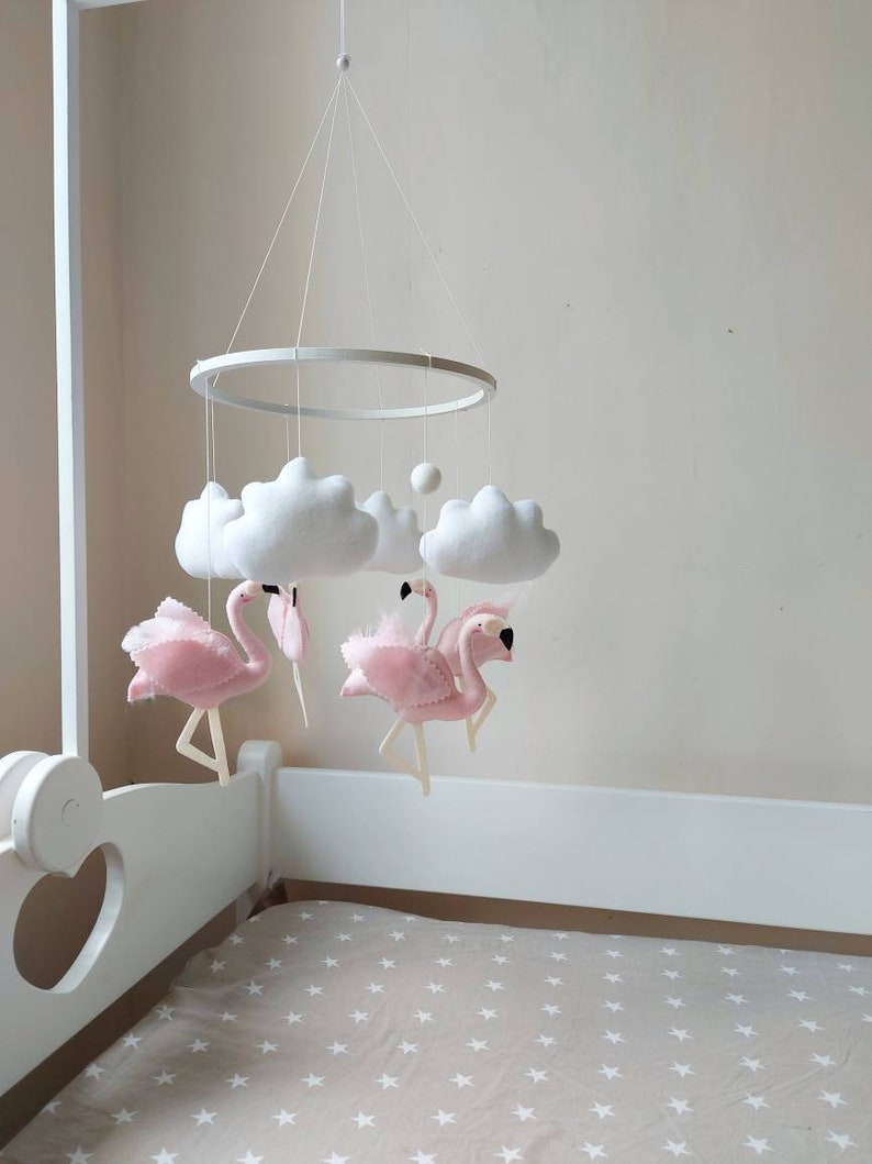 Baby mobile girl Pink crib mobile Flamingo mobile Etsy
