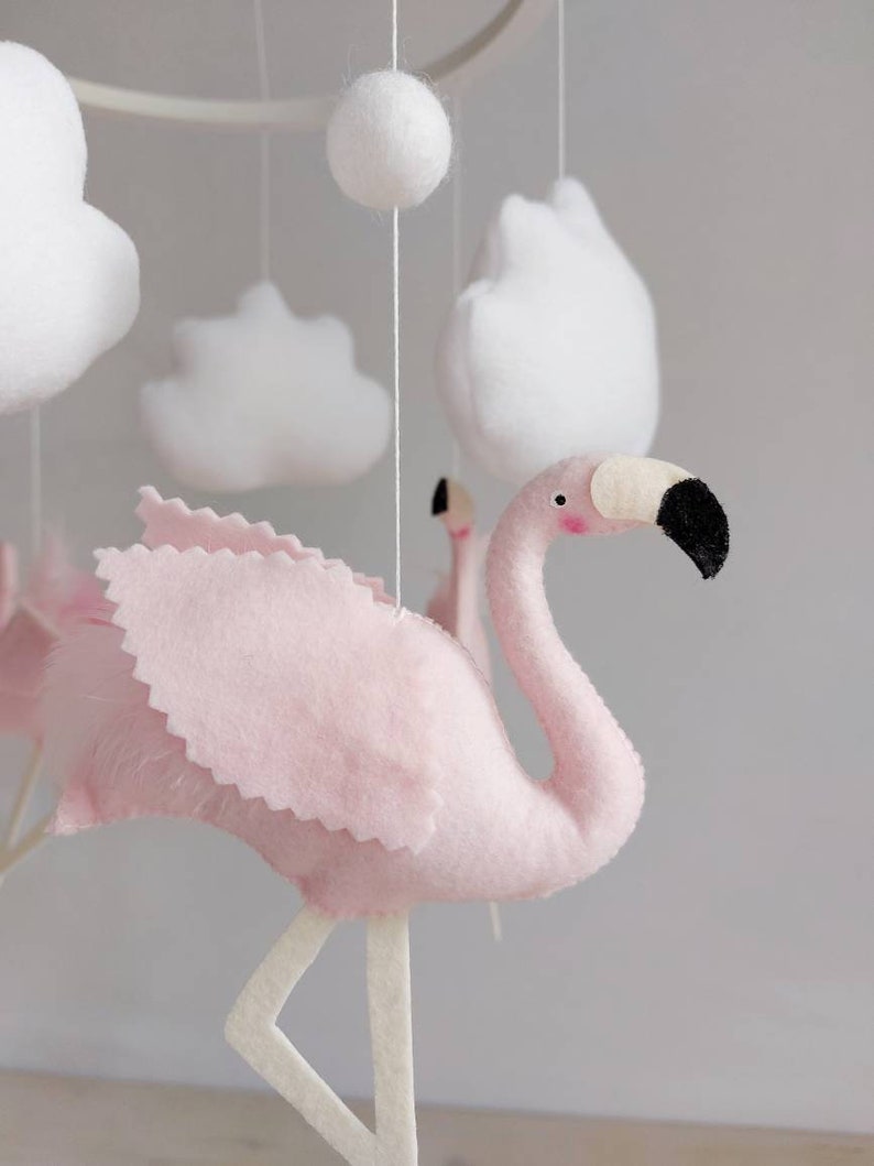 Baby mobile girl Pink crib mobile Flamingo mobile Etsy