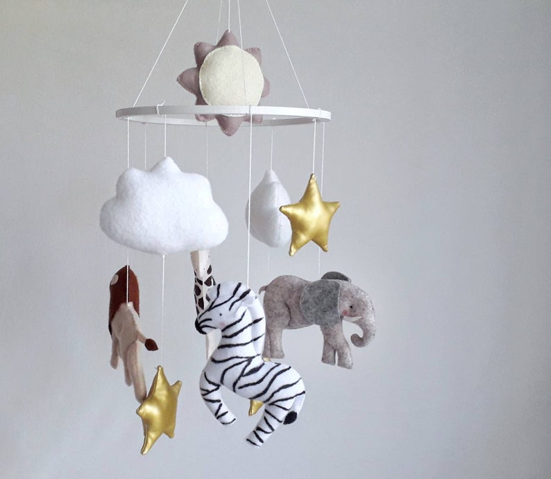 Crib mobile Safari baby mobile Jungle nursery decor Etsy