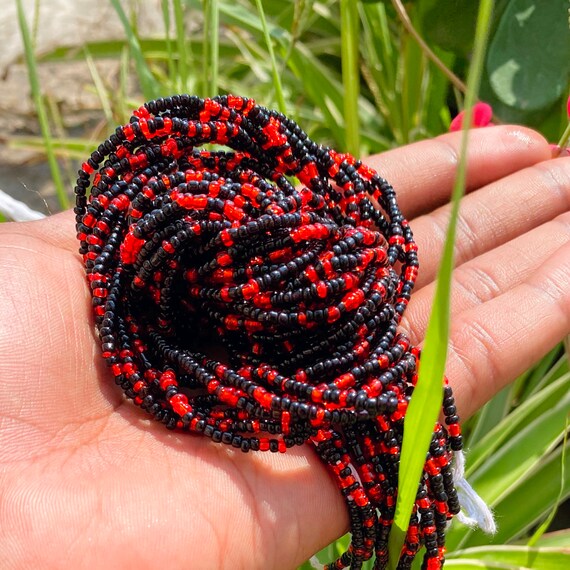 Red and black waist beads sale