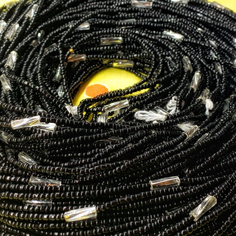 Crystal Waist Bead Black /& Silver AW 21