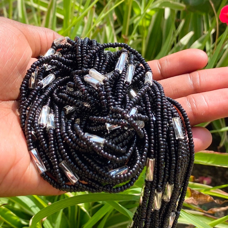 Crystal Waist Bead Black /& Silver AW 21
