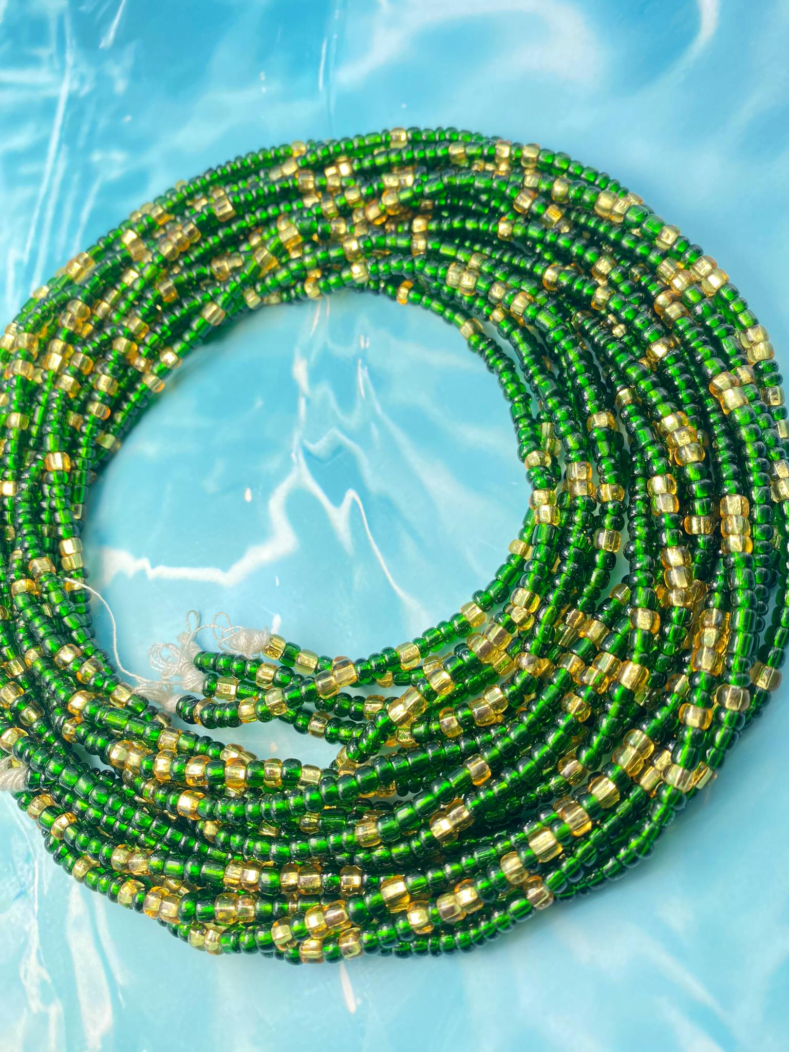 2871 Cotton Woven Beaded Waist Designer Vintage Multicolored Girl Teen Hippie Love Beads, Waist Beads, Sold by the 40 Inch Strand  main image 2