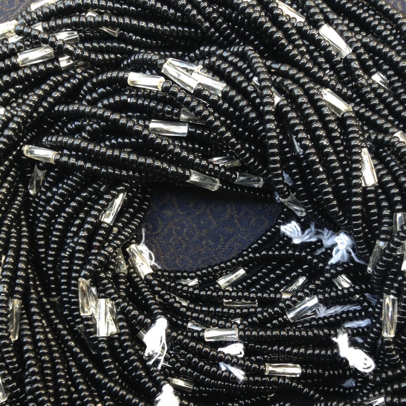 Crystal Waist Bead Black /& Silver AW 21