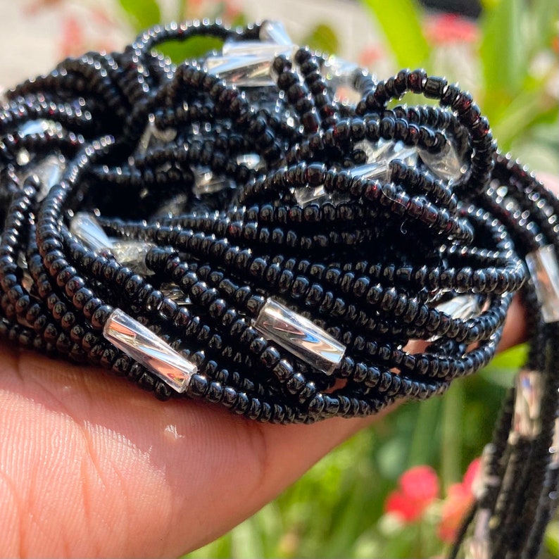 Crystal Waist Bead Black /& Silver AW 21